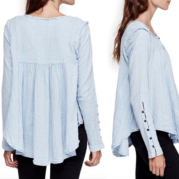 BOGO! Free People Sand Dune Gauzy Cotton Distressed Henley XS - Picture 3 of 10